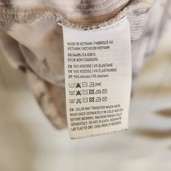 American Eagle Soft & Sexy Ribbed Black White Tie-Dye T-Shirt Strappy y2l 2000s - Picture 5 of 8